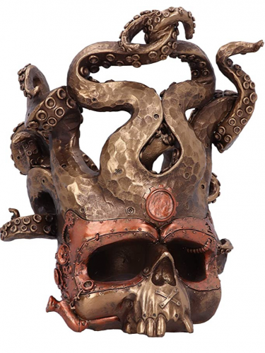 Stojan na lahev - Tentacled Steampunk Skull