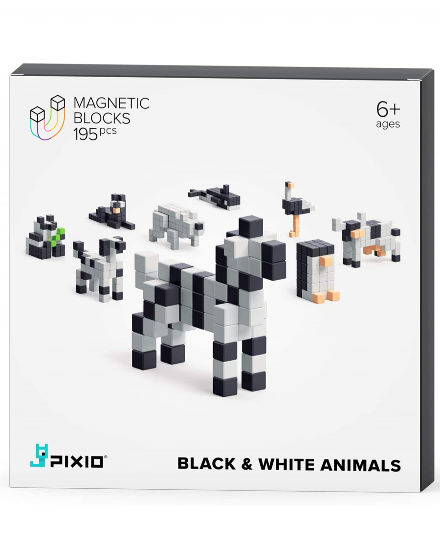 PIXIO Magnetická stavebnice PIXIO - Black and White Animals (Story Series)
