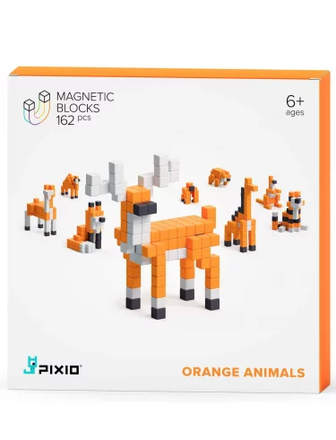 Magnetická stavebnice PIXIO - Orange Animals (Story Series)
