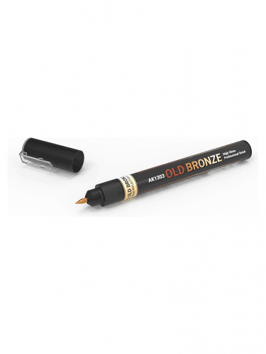 Barvicí fix AK - Old bronze metallic liquid marker (starý bronz)