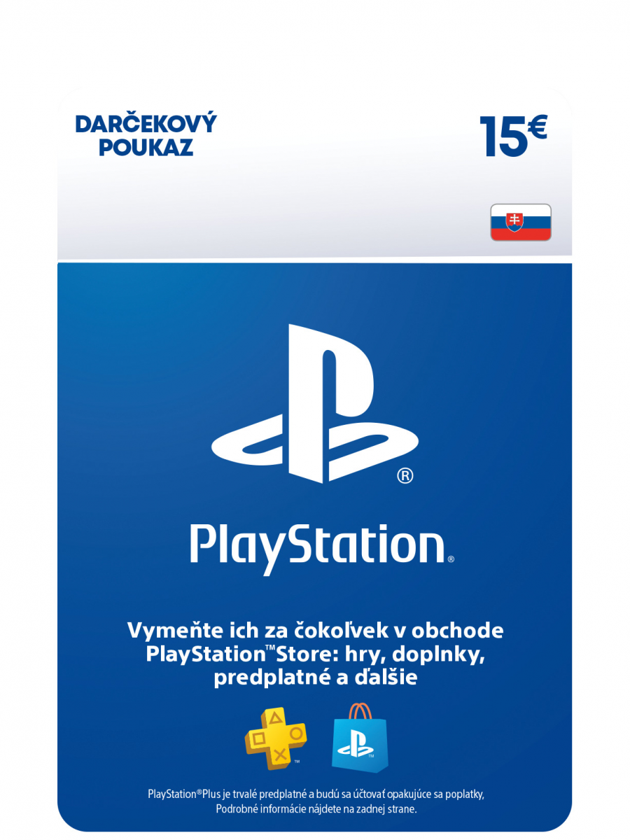SK - PlayStation Store – Dárková karta - 15 EUR (DIGITAL) (PS5)