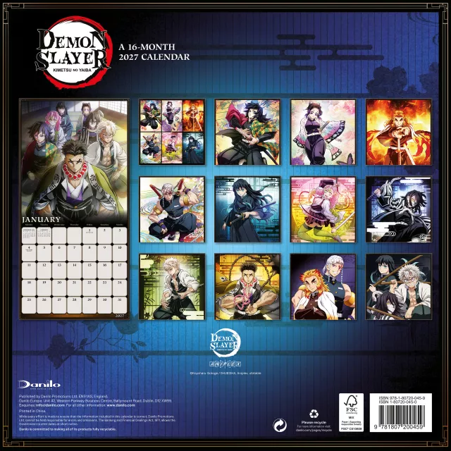 Kalendář Demon Slayer 2027 - Anime