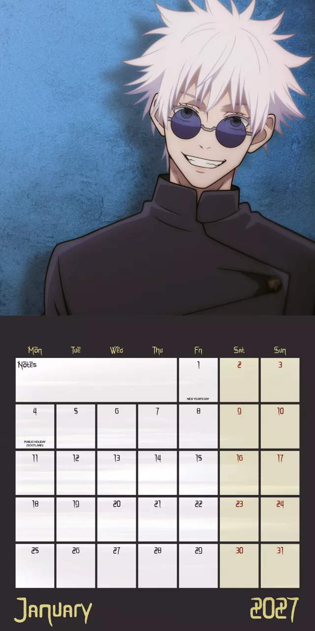 Kalendář Jujutsu Kaisen 2027 - Anime