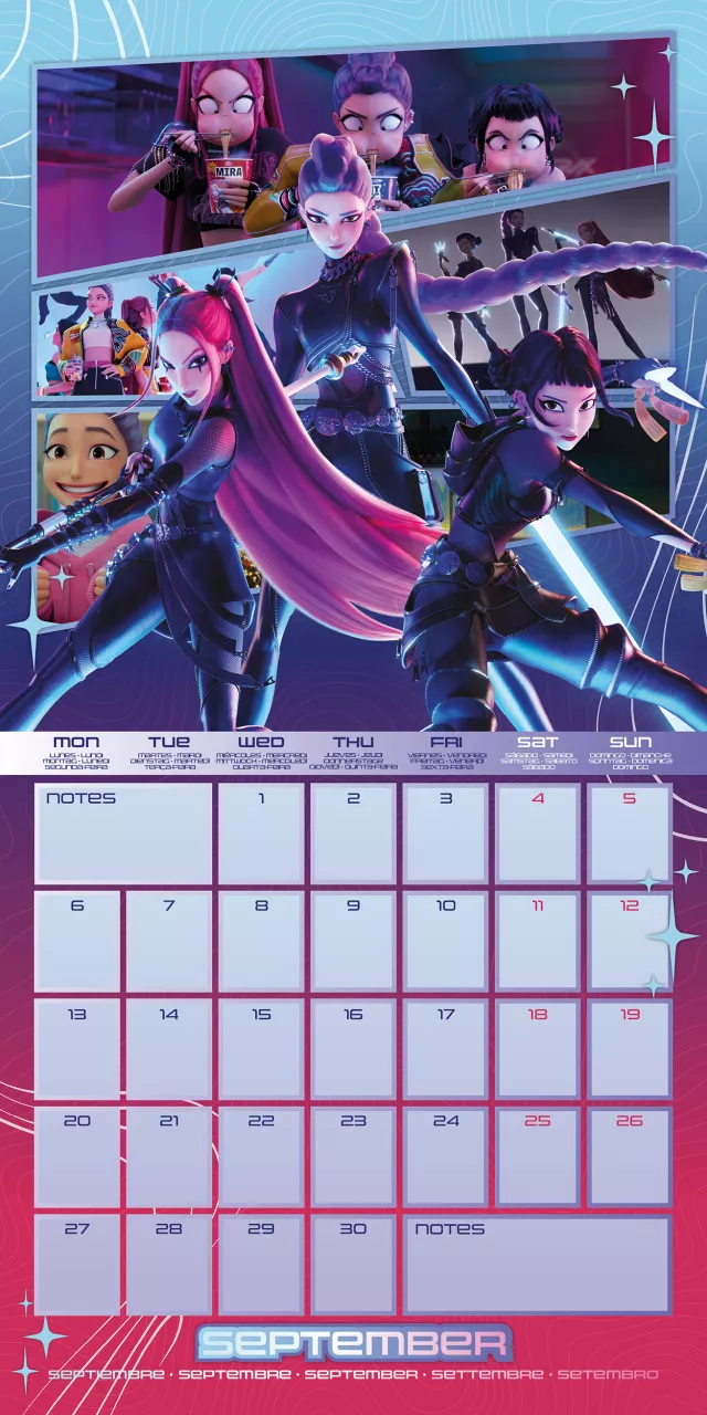 Kalendář KPop Demon Hunters 2027 (16 měsíců, multi-language)