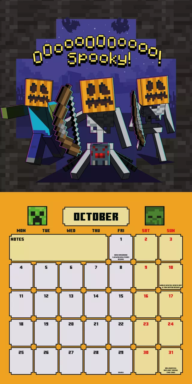 Kalendář Minecraft 2027