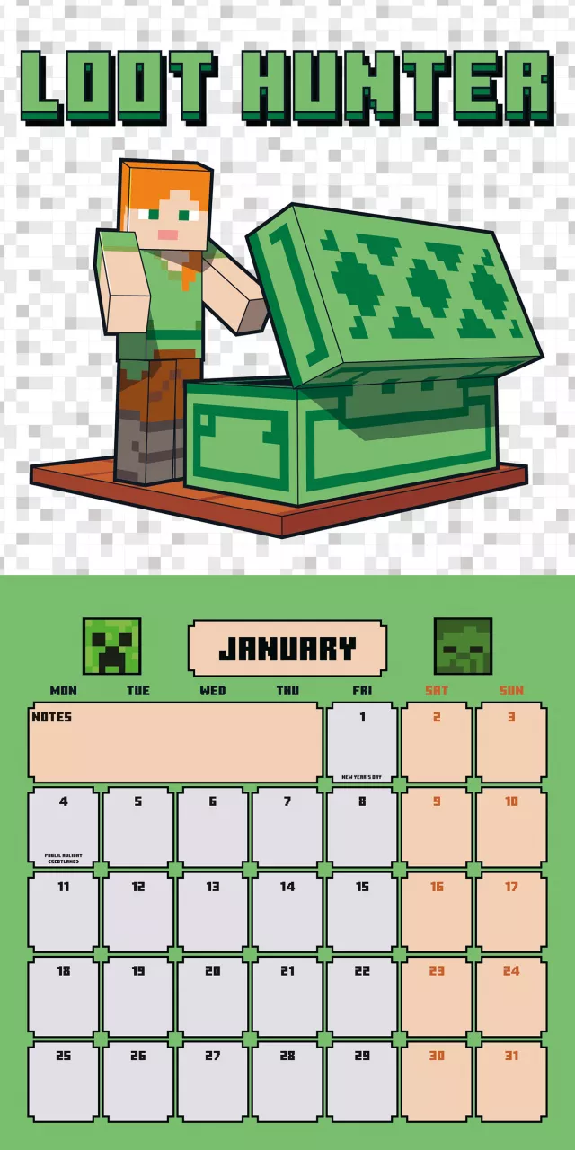 Kalendář Minecraft 2027