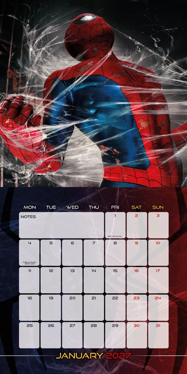 Kalendář Spider-Man: Brand New Day 2027 - Marvel