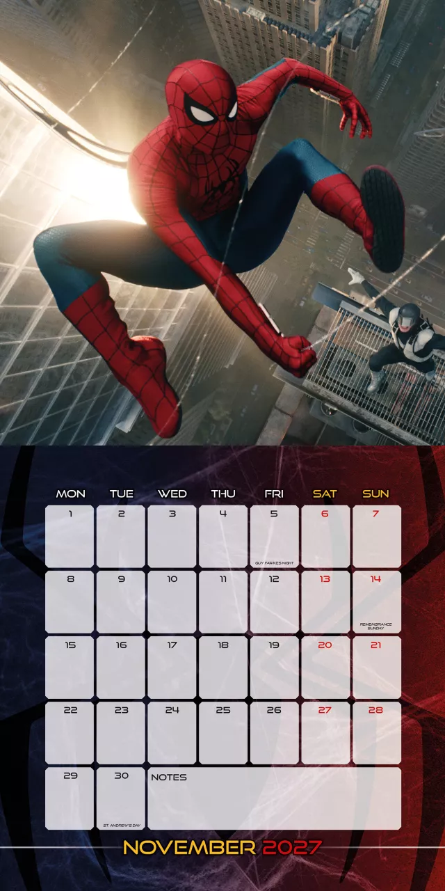 Kalendář Spider-Man: Brand New Day 2027 - Marvel