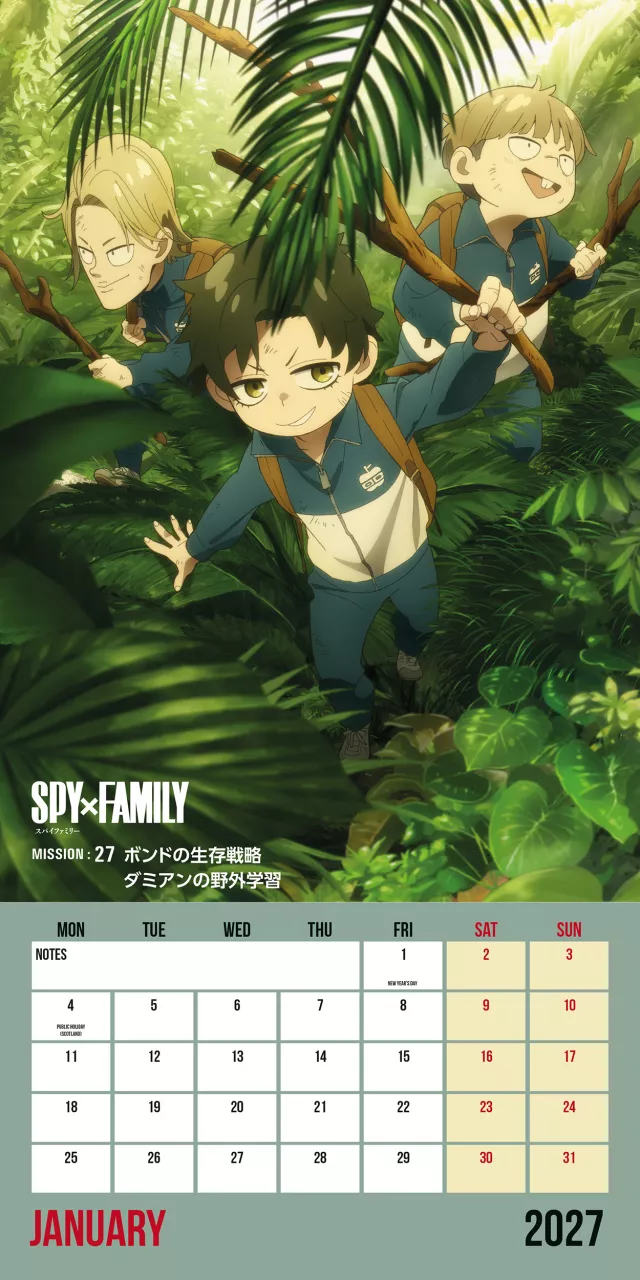 Kalendář Spy x Family 2027 - Anime