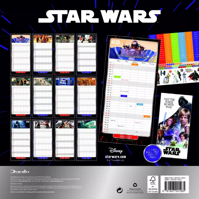 Kalendář Star Wars Classic - Family Organiser 2027 (+ samolepky)