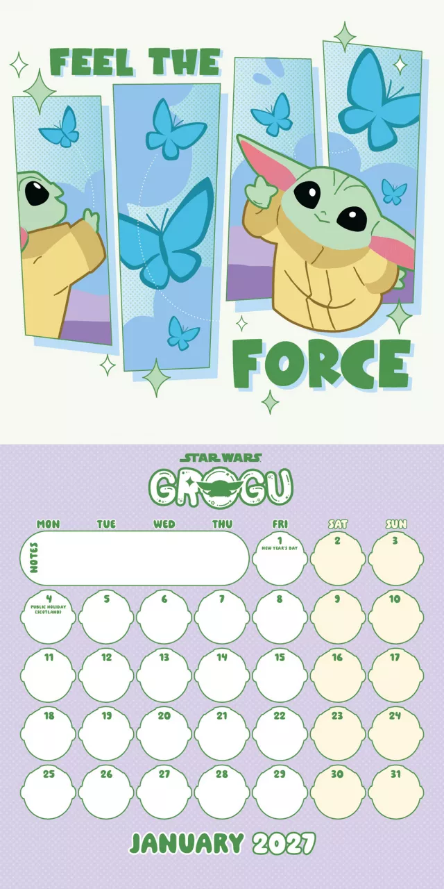 Kalendář Star Wars: Grogu 2027 - The Mandalorian