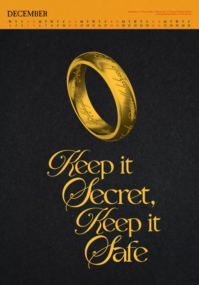 Kalendář The Lord of the Rings Deluxe 2027 (A3)