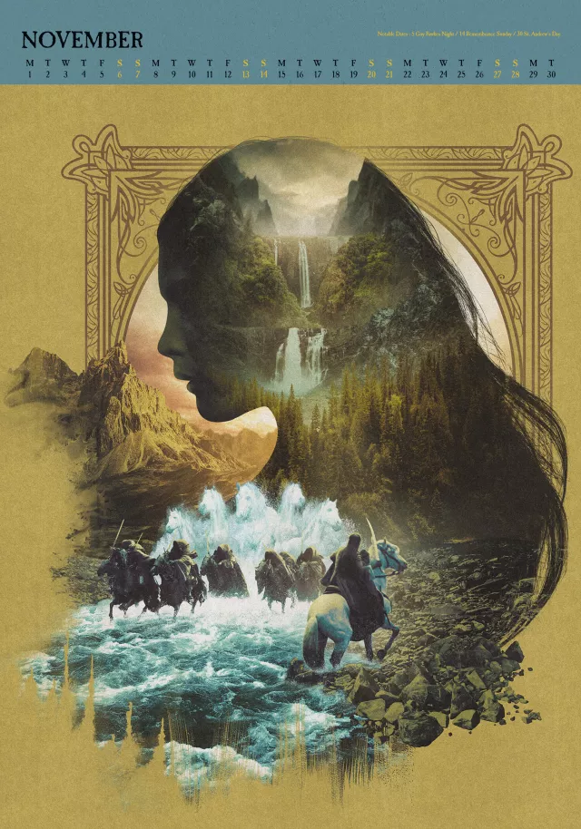 Kalendář The Lord of the Rings Deluxe 2027 (A3)