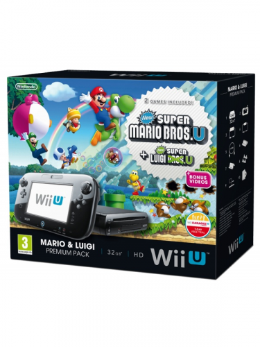 Wii U Premium Pack Black + Mario + Luigi (WIIU)