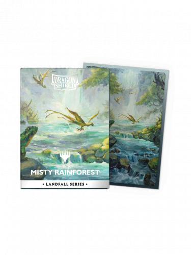 Ochranné obaly na karty Dragon Shield - Landfall Series - Matte Dual Sleeves Misty Rainforest (100 ks)
