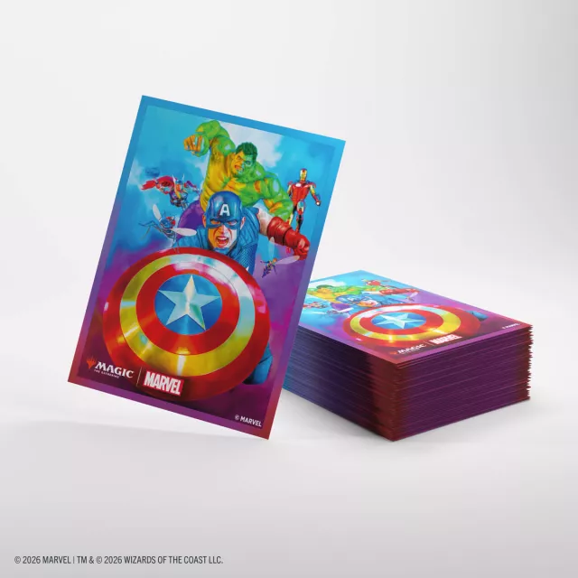 Ochranné obaly na karty Gamegenic - Marvel Super Heroes - Premium Double Sleeving Captian America, Team Leader (105ks) - Magic The Gathering