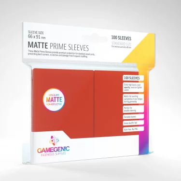 Ochranné obaly na karty Gamegenic - Prime Sleeves Matte Red (100 ks)
