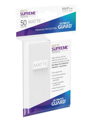Ochranné obaly na karty Ultimate Guard - Supreme UX Sleeves Standard Matte White (50 ks)