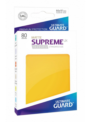 Ochranné obaly na karty Ultimate Guard - Supreme UX Sleeves Standard Matte Yellow (80 ks)
