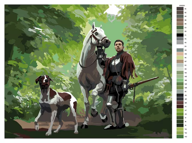 Malování podle čísel Kingdom Come: Deliverance II - Jindra a Vořech v lese (obraz na plátně) - Xzone Originals