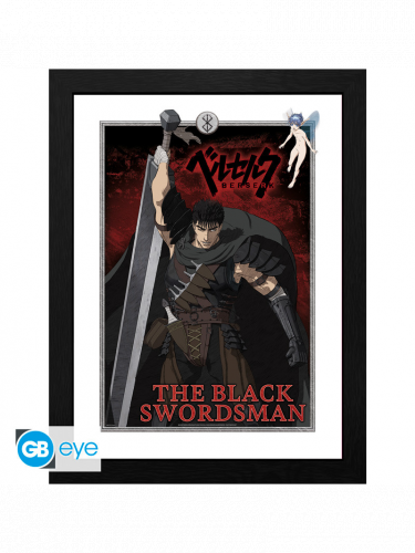 Zarámovaný plakát Berserk - The Black Swordsman