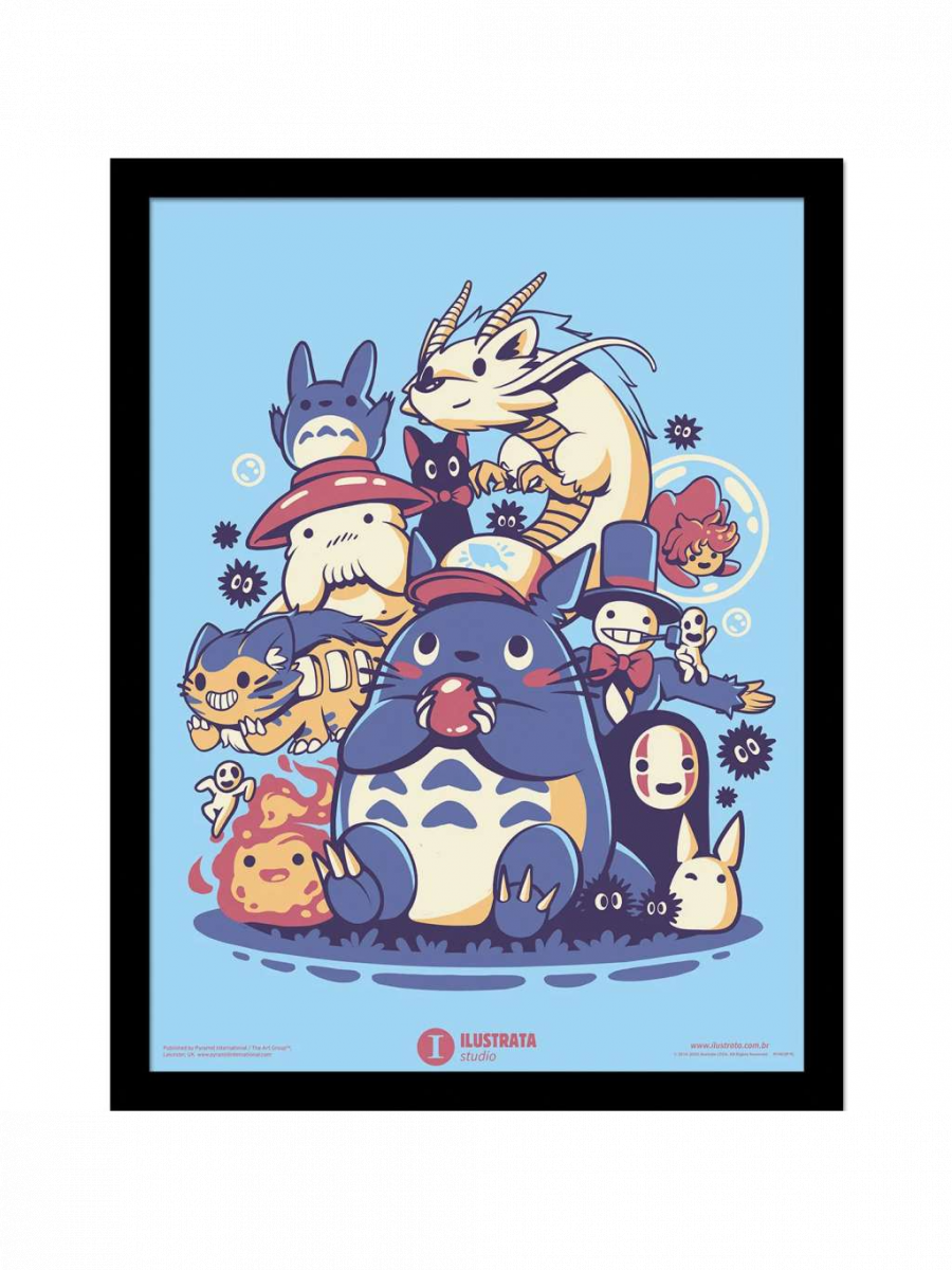 Cosmic Group Zarámovaný plakát Ghibli - Creatures, Spirits And Friends (My Neighbor Totoro)