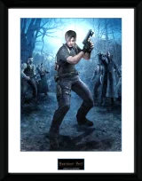 Zarámovaný plakát Resident Evil - Leon Gun
