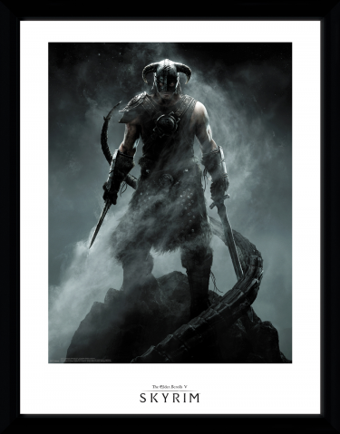 Zarámovaný plakát Skyrim - Dragonborn