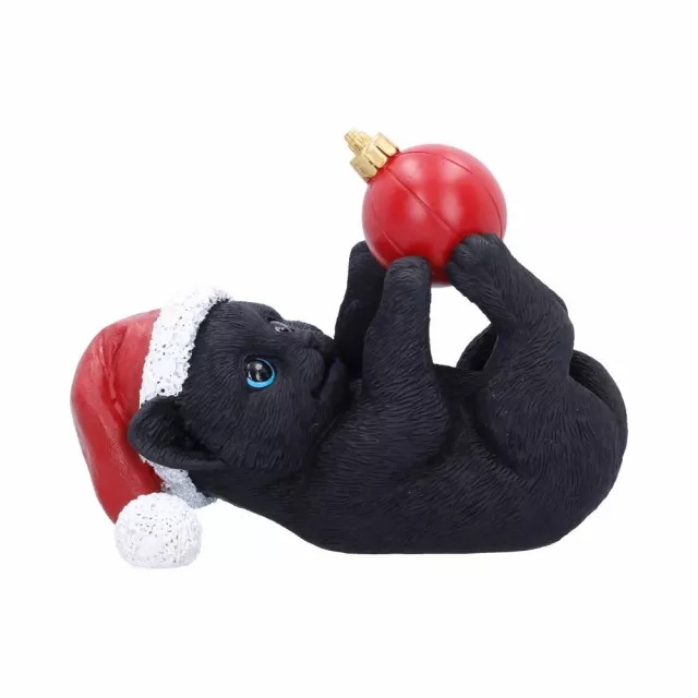Vánoční ozdoba Jingle Paws - Cat in Santa Hat Playing With Bauble (Nemesis Now) - Nemesis Now
