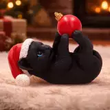 Vánoční ozdoba Jingle Paws - Cat in Santa Hat Playing With Bauble (Nemesis Now) - Nemesis Now