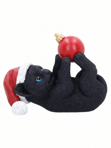 Vánoční ozdoba Jingle Paws - Cat in Santa Hat Playing With Bauble (Nemesis Now)