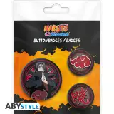 Set odznaků Naruto Shippuden - Itachi & Akatsuki (3 ks) - Anime