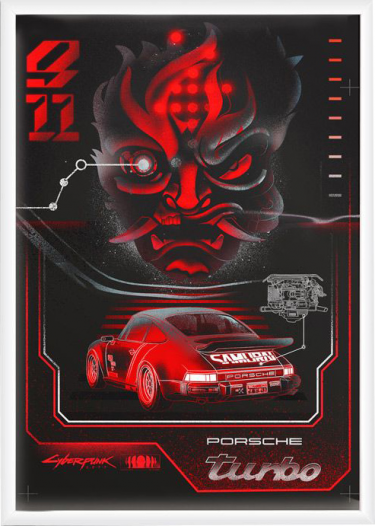 Plakát Cyberpunk 2077 - Porsche 911 Turbo