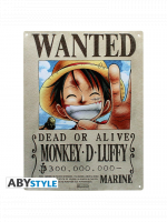 Plechová cedule One Piece - Luffy Wanted