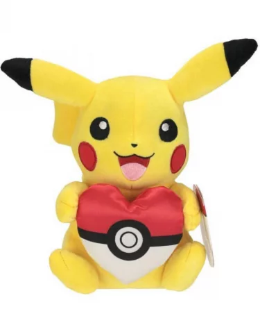 Plyšák Pokémon - Pikachu With Poke Ball Heart (20 cm)