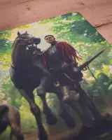 Podložka pod myš Kingdom Come: Deliverance II - Jindra a Vořech v lese (89 × 40 cm) - Příslušenství