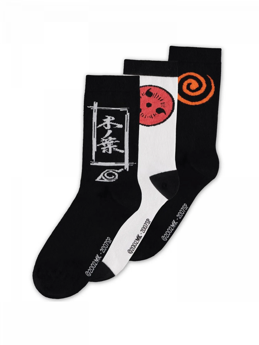 Difuzed Ponožky Naruto - Crew 3 páry (velikost 39/42)