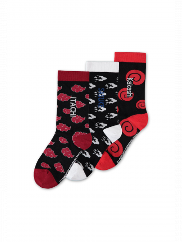 Ponožky Naruto - Sasuke, Kakashi, Itachi (3 páry)