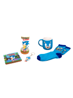 Výhodný set Sonic - sklenice, hrnek, podtácek, klíčenka a ponožky