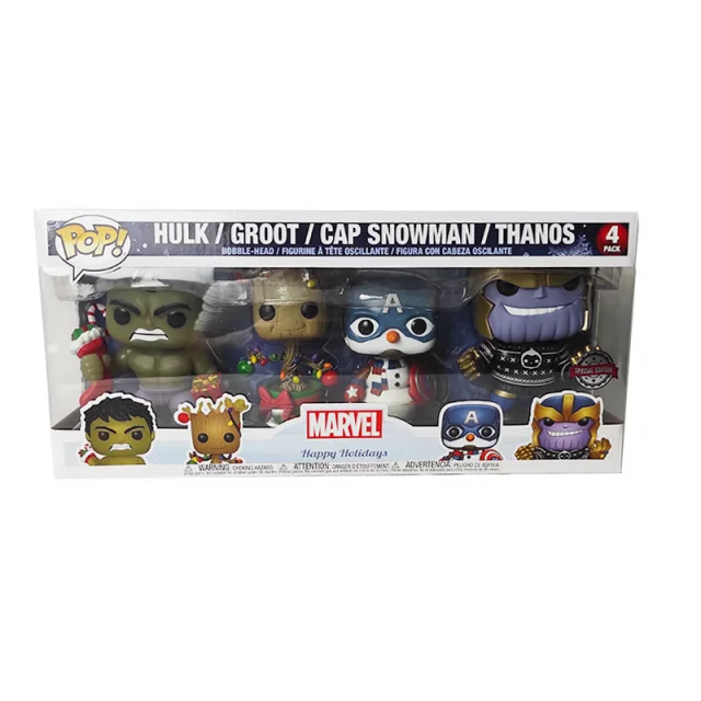 Figurka Marvel - Holiday Hulk, Groot, Cap. Snowman a Thanos (Funko POP! Marvel Holiday)