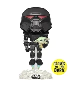 Figurka Star Wars: The Mandalorian - Dark Trooper with Grogu Glow in the Dark (Funko POP! Star Wars 488)