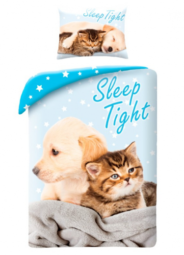 Povlečení Dogs & Cats - Sleep Tight + vak na záda