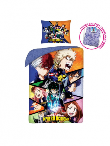 Povlečení My Hero Academia - Characters + vak na záda