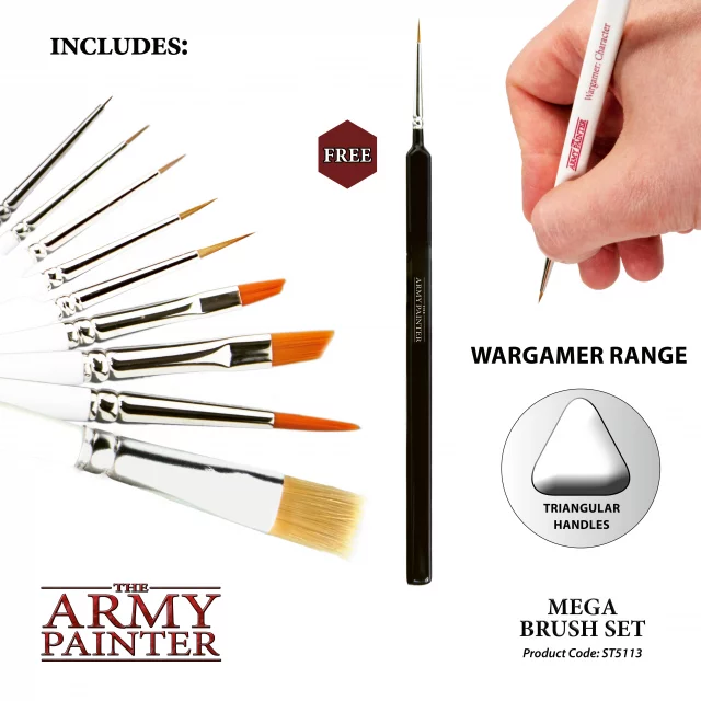 Sada štětců Wargames Mega Brush Set (The Army Painter) (10 štětců)