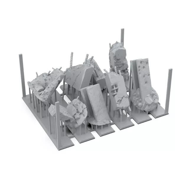 Modelářský doplněk AK Basing Bits - Concrete Ruins