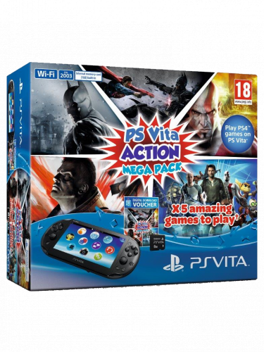 Konzole PlayStation Vita + MEGA PACK Action + 8 GB karta (PSVITA)