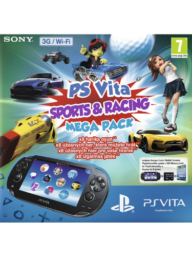 PlayStation Vita 3G + MEGA PACK Sports and Racing + karta 8GB (PSVITA)