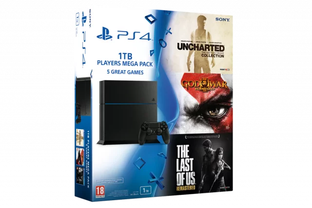 Konzole PlayStation 4 1TB + Uncharted Collection + GoW 3 + The Last of Us