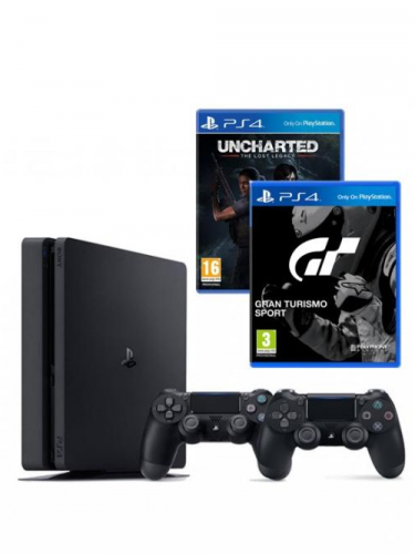Konzole PlayStation 4 Slim 1TB + GTS + Uncharted: Lost Legacy + 2x ovladač (PS4)