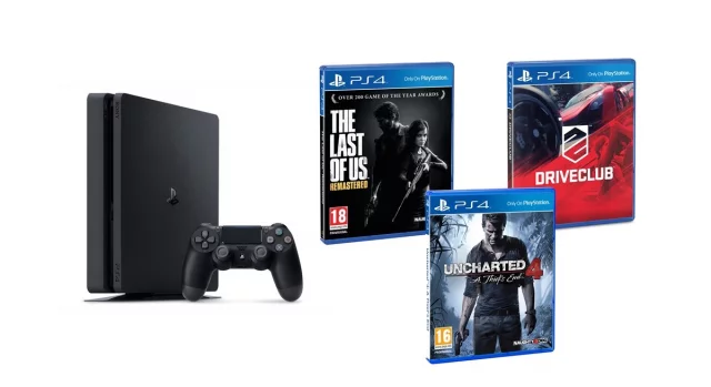 Konzole PlayStation 4 Slim 1TB + Uncharted 4, Driveclub, The Last of Us